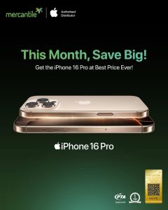 Iphone 16 Pro 256Gb Natural Official Store Pta Approved With  Warranty_On Intallment With Free 20v Charger_by Official Apple Store