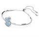  Swarovski Iconic Swan bangle, Swan, Blue, Rhodium plated