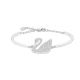  Swarovski Swan Bangle Silver Crystals in Rhodium