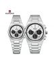 Naviforce Bond Chrono Watch For Couples Silver (NF-8048C-7) - On Installments - IS-0212