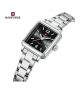 Naviforce Square Class Edition Watch For Women Silver (NF-9252l-6) - On Installments - IS-0212