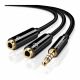 UGreen 3.5mm Male To 2 Female Audio Cable, ABS Case, Black, 30620, by Naheed on Installments