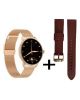 Kieslect L11 Lady Smart Watch With Gold Chain + Maroon Silicon Strap - On Installments - IS-0112