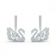  Swarovski Dancing Swan Pierced Earrings White crystals