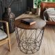 Galaxy FurnitureMETAL WIRE REMOVABLE WOOD TOP FOLDABLE ROUND COFFEE SIDE TABLE. Only For Karachi (SELF PICKUP).