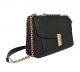 Coach Lane Shoulder Bag in black with a gold-tone turnlock closure and chain strap.