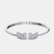  Swarovski Crystal Dancing Swan Bangle, Silver, Rhodium Plated