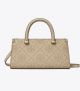 T Monogram Embossed East West Small Rectangular Tote - Fresh Clay