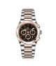 Timezone Chronograph Forge Watch For Men Two Tone Rose Gold (TZ-1324)-Coffee - On Installments - IS-0205