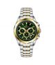 Timezone Chronograph Daystride Watch For Men Two Tone Gold (TZ-1325)-Green - On Installments - IS-0205