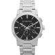 Burberry Silver Stainless Steel Black Dial Chronograph Quartz Watch for Men