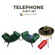 Telephone puffy set 2 pcs pair Customize with Free 1 Cushi All Color Available By AHQ INTERIOR