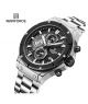 Naviforce Elite Chronograph Watch For Men Silver (Nf-8026-5) - On Installments - IS-0140