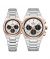 Naviforce Bond Chrono Watch For Couples Two Tone (NF-8048C-6) - On Installments - IS-0212