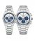 Naviforce Bond Chrono Watch For Couples Silver (nf-8048C-4) - On Installments - IS-0212