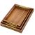 HomeCart Bamboo Serving Tray ? Golden Handles (H7068)