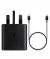 Samsung 25W Super Fast 3 Pin Type-C Charger Black - On Installments - IS-0194