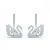  Swarovski Dancing Swan Pierced Earrings White crystals