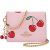 Coach Mini Wallet On A Chain with a Heart Cherry Print - Pink