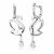 Rhodium Plated Swarovski Swan Drop Earrings Blue