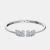  Swarovski Crystal Dancing Swan Bangle, Silver, Rhodium Plated