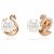 Swarovski Swan stud earrings Crystal pearl, Swan - Black, Rose gold-tone plated