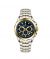 Timezone Chronograph Daystride Watch For Men Two Tone Gold (TZ-1325)-Blue - On Installments - IS-0205