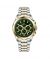 Timezone Chronograph Daystride Watch For Men Two Tone Gold (TZ-1325)-Green - On Installments - IS-0205