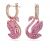 Swarovski Crystal Iconic Swan Pierced Earrings Pink Rhodium Plated